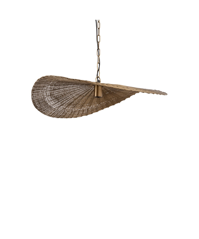 Shauney Gold iron wavy hanging lamp round S