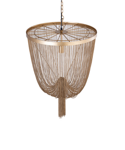 Solan Gold iron chains round hanging lamp S