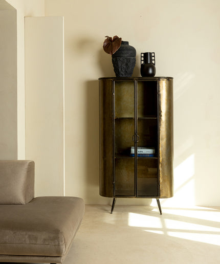 PTMD Spacer brass ijzer glazen deur kast hoog