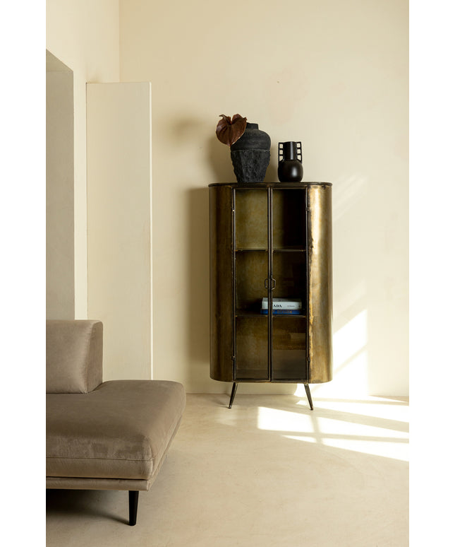 PTMD Spacer brass ijzer glazen deur kast hoog