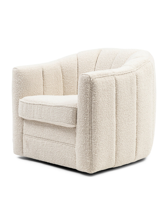 St. Lewis Swivel Armchair WhiteSand