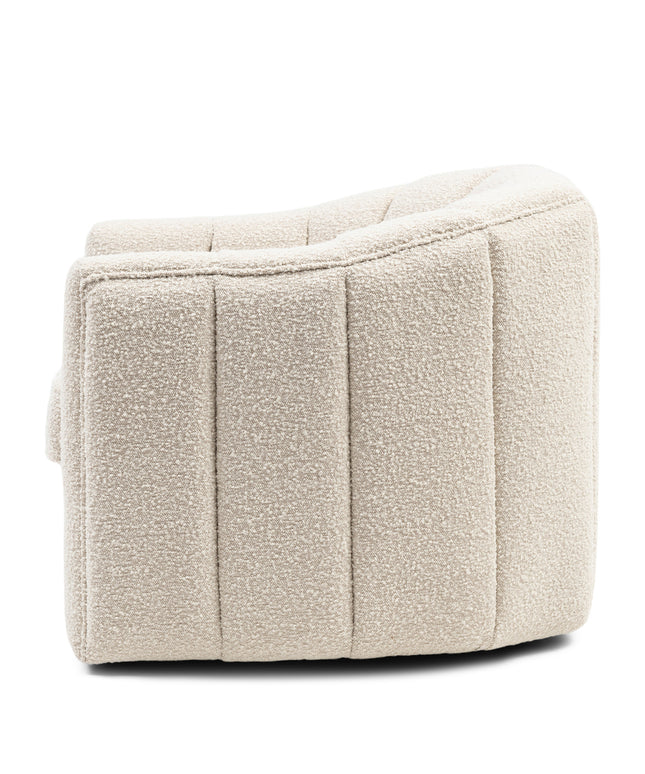 St. Lewis Swivel Armchair WhiteSand