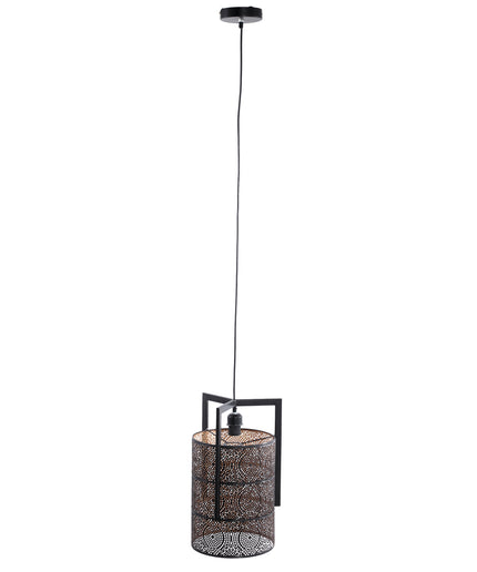 Sten Black iron hanging lamp see through shade rnd