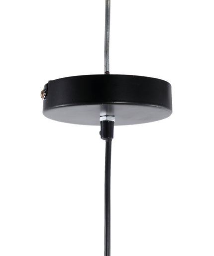 Sten Black iron hanging lamp see through shade rnd