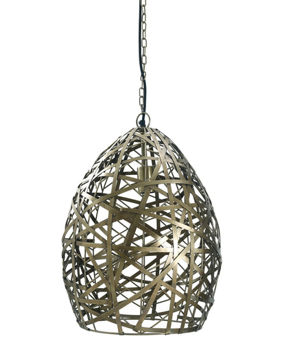 Syna Brass iron hanging lamp egg shape L