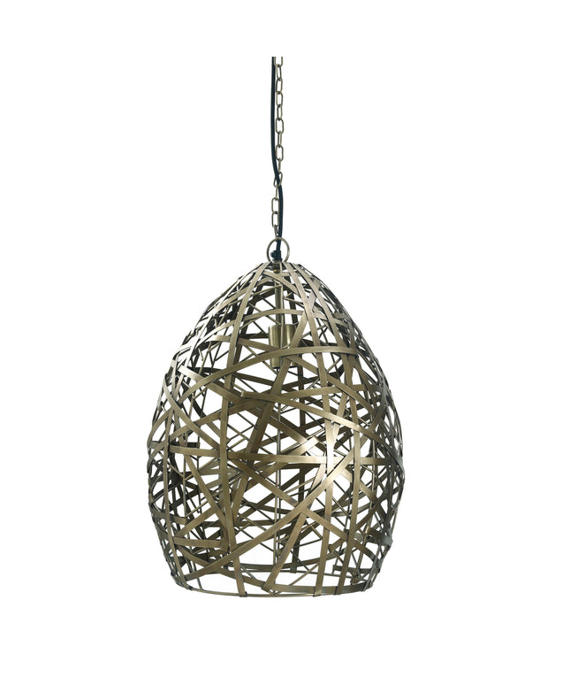 Syna Brass iron hanging lamp egg shape L