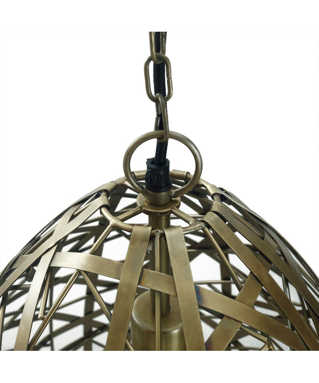 Syna Brass iron hanging lamp egg shape L