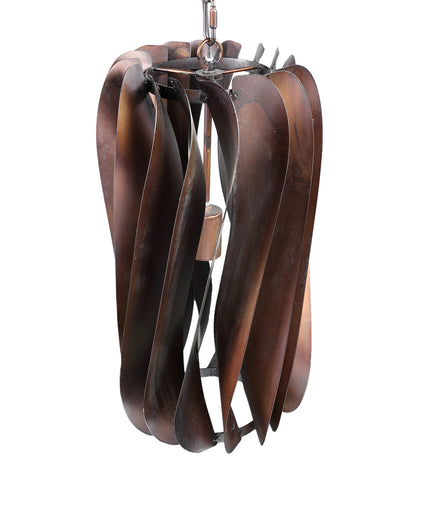 Tessa Bronze iron hanging lamp round wavy lines