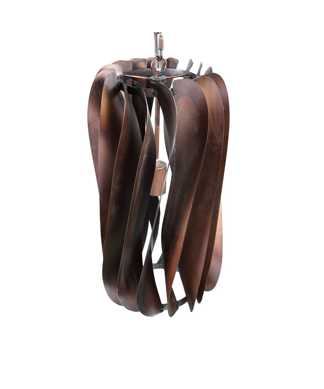Tessa Bronze iron hanging lamp round wavy lines