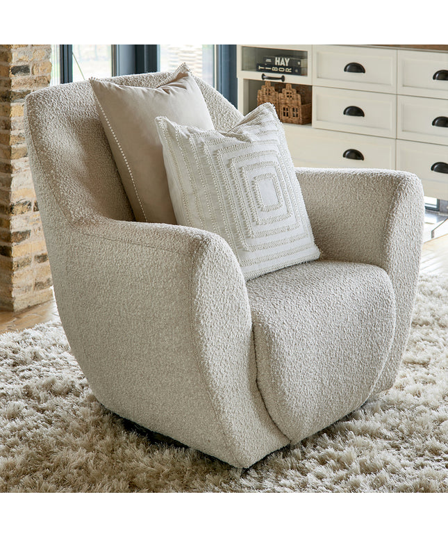 The Jill Swivel Chair White Sand