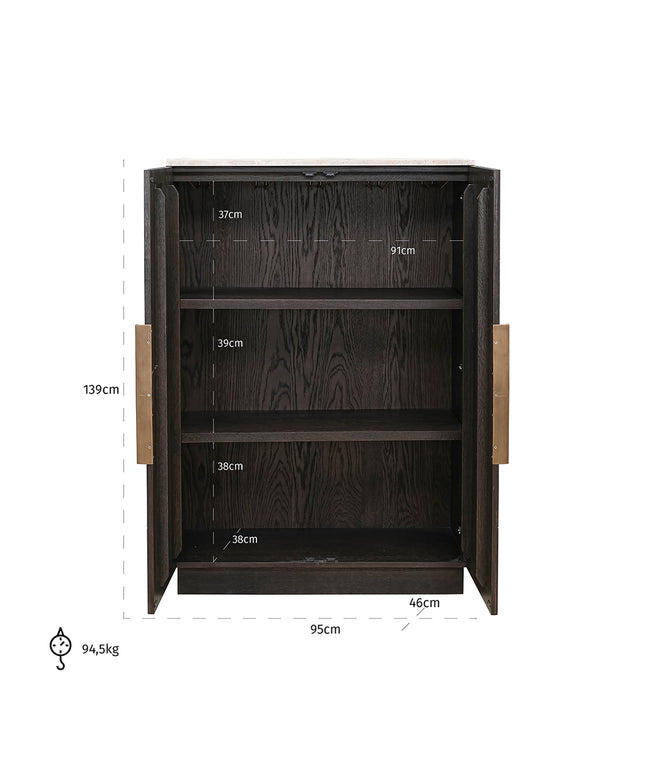 Wandkast Claremont 2-deurs (Brown)