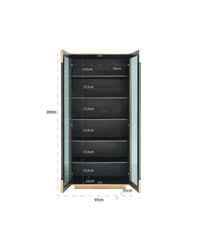 Wandkast Finsbury 2-deurs (Black/gold)