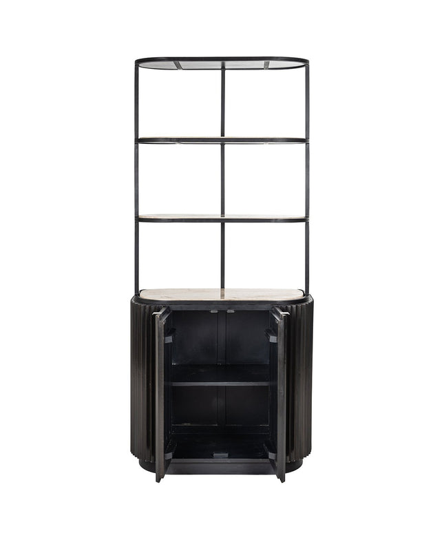 Wandkast Hampton 2-deuren 2-planken (Dark brown)