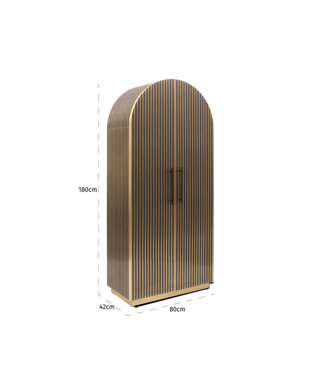 Wandkast Les Arcs 2-deurs (Brushed Gold)