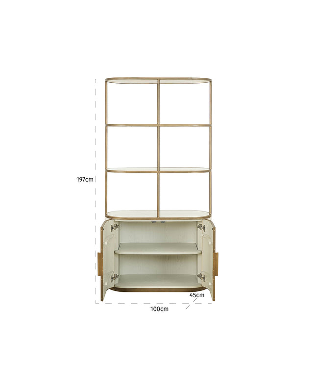 Wandkast Tivoli 2-deurs 3 open planken (White)