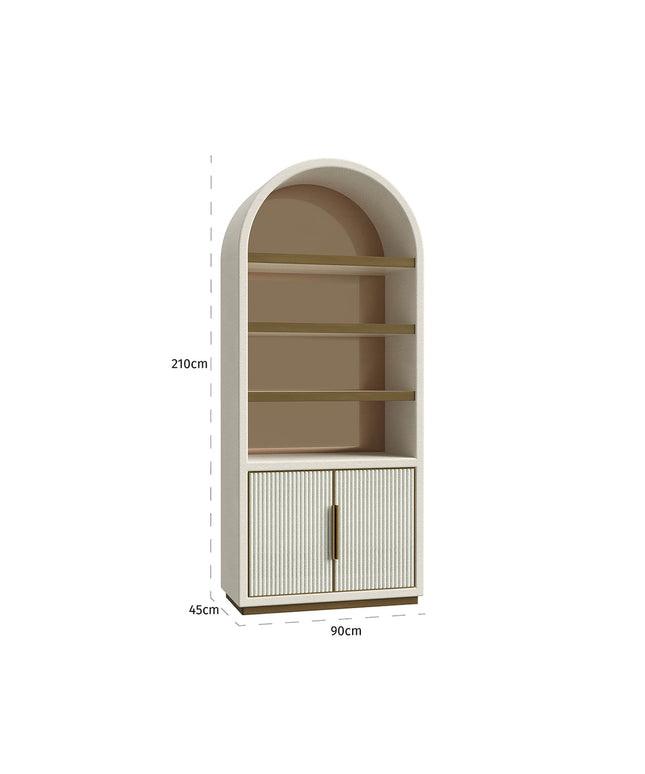 Wandkast Tivoli met gebogen bovenkant 2-deurs 3-planken (White)