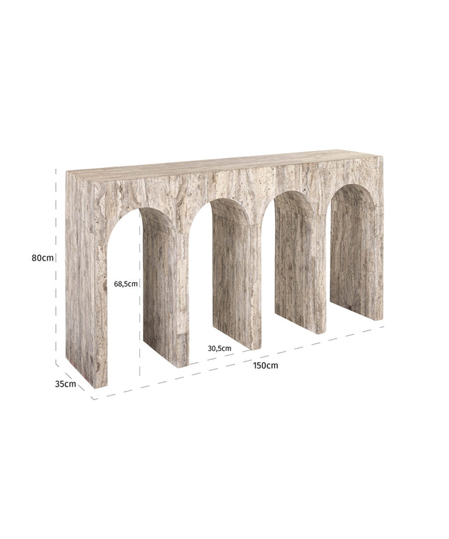 Wandtafel La Rague natural grey travertine (Grijs)