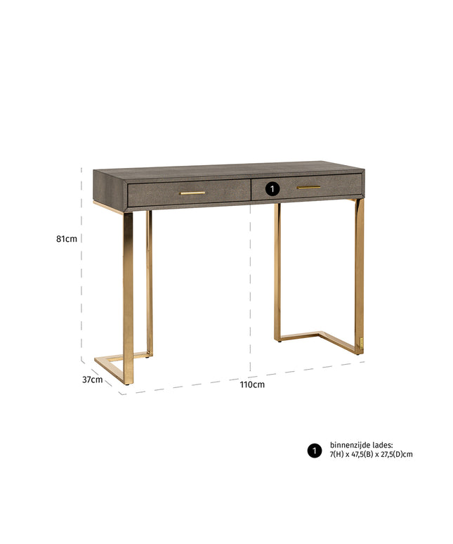 Wandtafel Marie-Lou 2-laden (Gold)