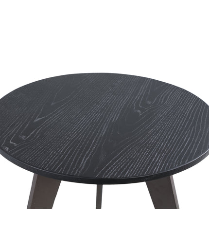 Werdy Black iron coffeetable veneer top round SV2