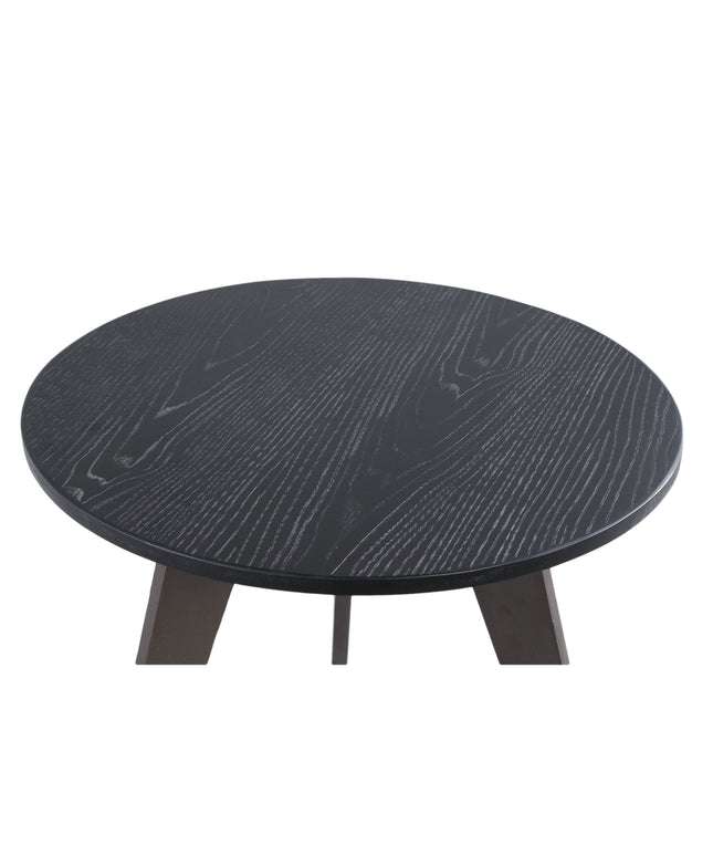Werdy Black iron coffeetable veneer top round SV2