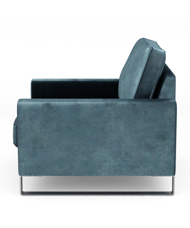 West Houston Armchair Velvet Petrol