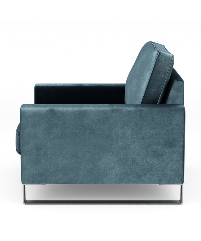 West Houston Armchair Velvet Petrol