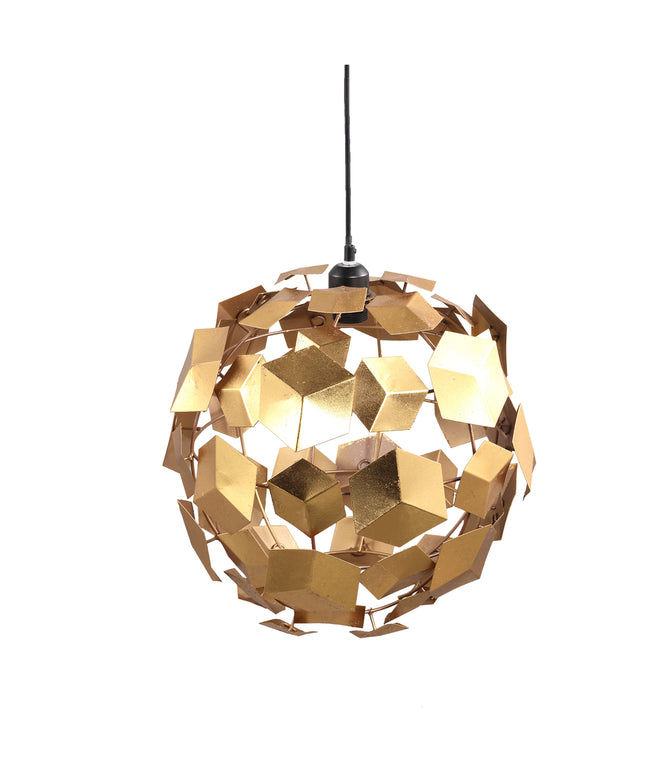 Wudy Gold iron hanging lamp 3D cubes round