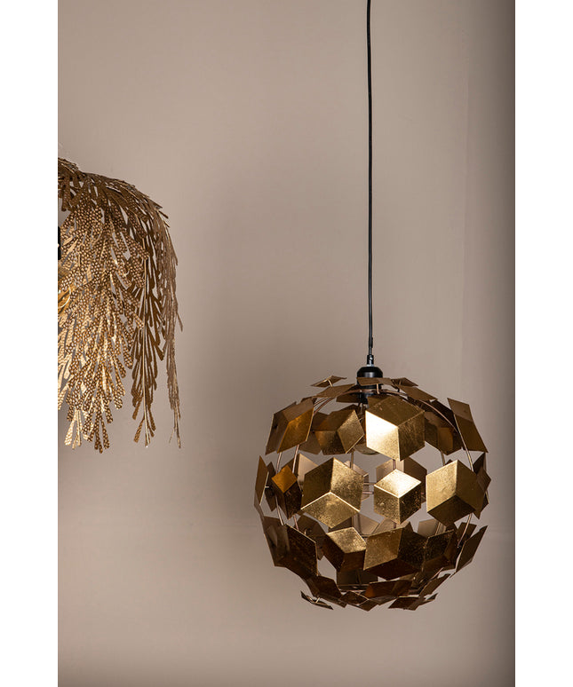 Wudy Gold iron hanging lamp 3D cubes round