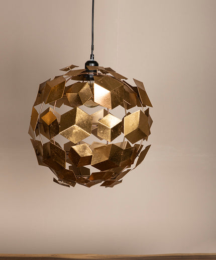 Wudy Gold iron hanging lamp 3D cubes round