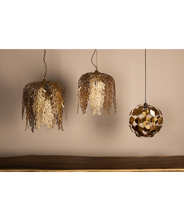 Wudy Gold iron hanging lamp 3D cubes round