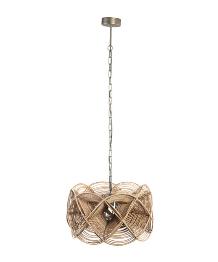 Yena Natural rattan hanging lamp twisted design