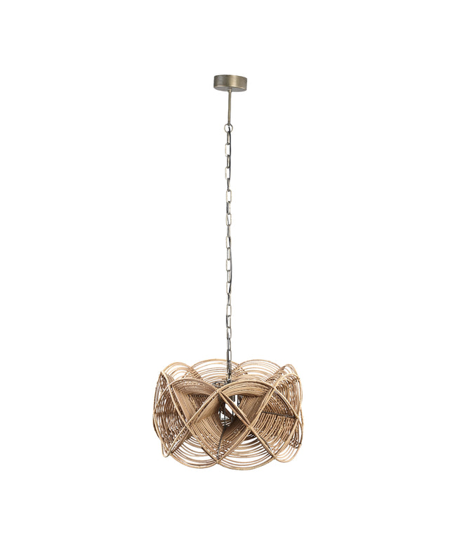 Yena Natural rattan hanging lamp twisted design