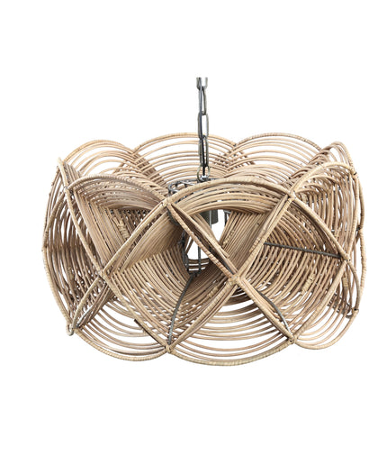Yena Natural rattan hanging lamp twisted design
