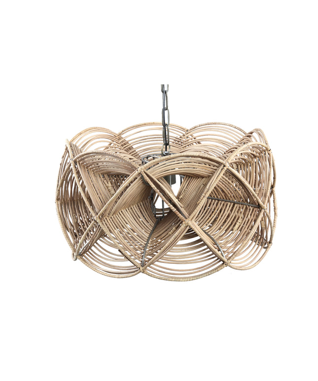 Yena Natural rattan hanging lamp twisted design