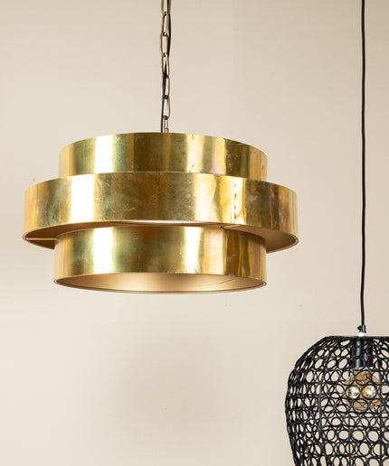 Zanth Gold shiny metal hanging lamp three layers