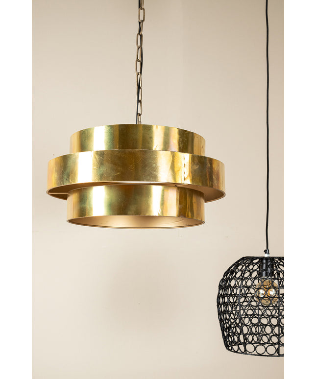 Zanth Gold shiny metal hanging lamp three layers