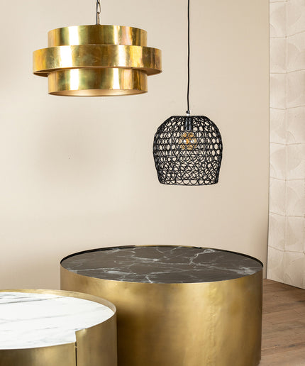 Zanth Gold shiny metal hanging lamp three layers