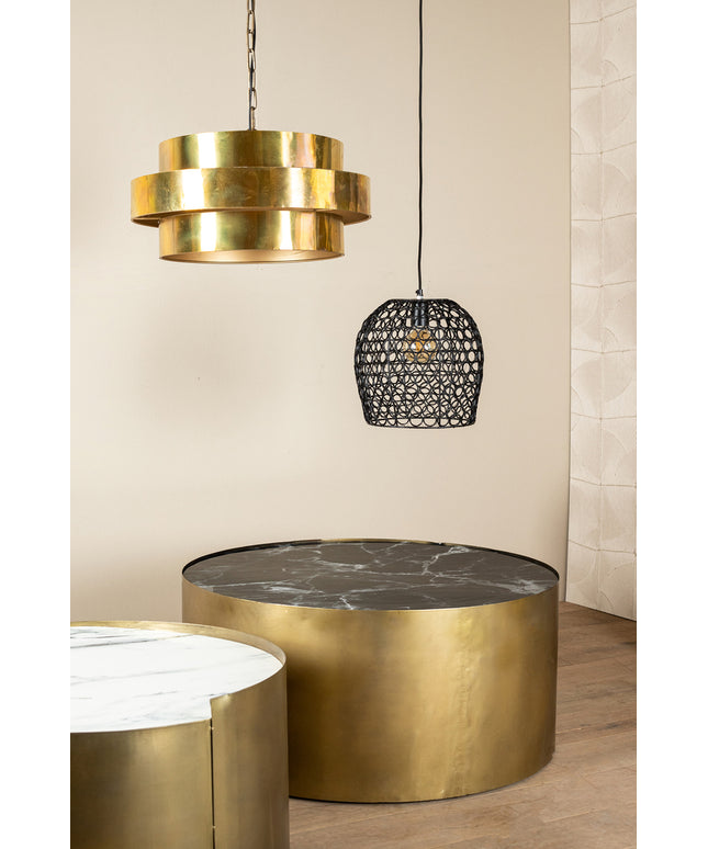 Zanth Gold shiny metal hanging lamp three layers
