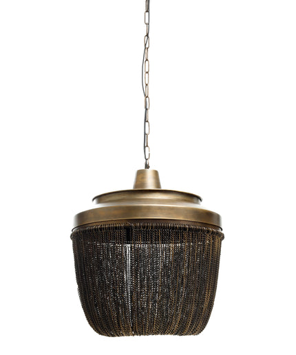 Zelivo Gold iron hanging lamp deco chains round L