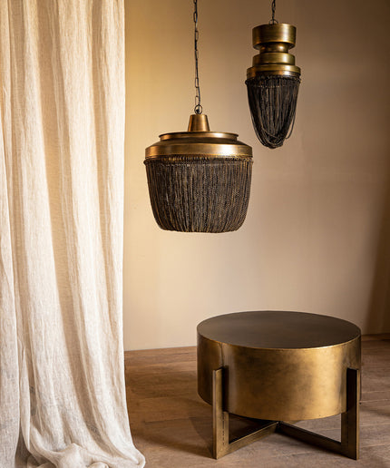 Zelivo Gold iron hanging lamp deco chains round L