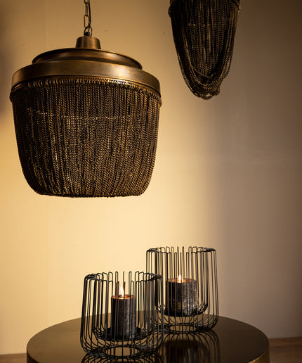 Zelivo Gold iron hanging lamp deco chains round L
