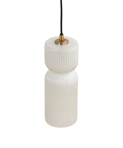 Zhen White embossed rib glass multi hanging lamp