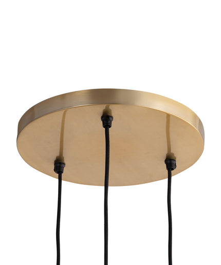 Zhen White embossed rib glass multi hanging lamp