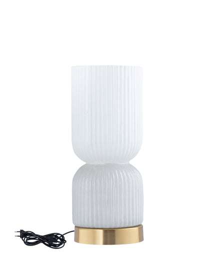 Zhen White embossed rib glass table lamp M