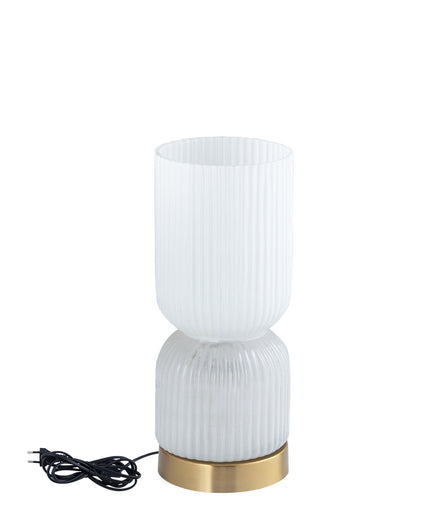 Zhen White embossed rib glass table lamp M